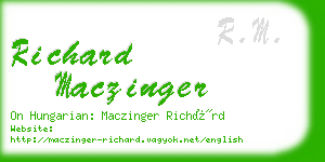 richard maczinger business card